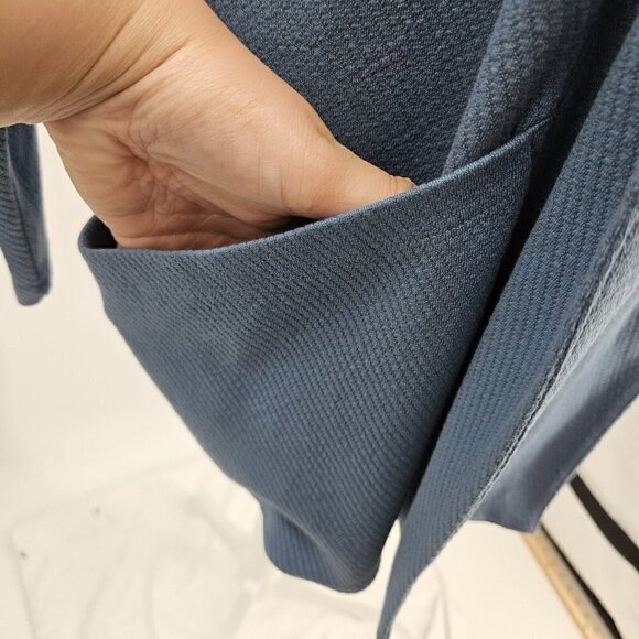 Eileen Fisher Organic Cotton Open Front Cardigan Blue Women's M Knit Minimalist - Picture 4 of 12